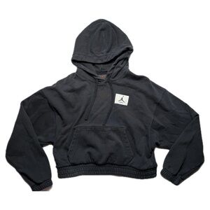 Nike Jordan Black Cropped Hoodie with Logo Size XS